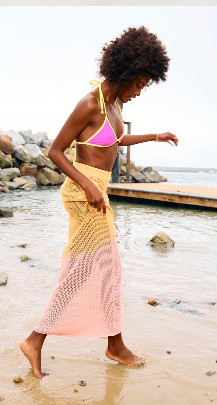 Spiritual Gangster Women's Carmen Maxi Skirt Ombré Sorbet Size Small NWT